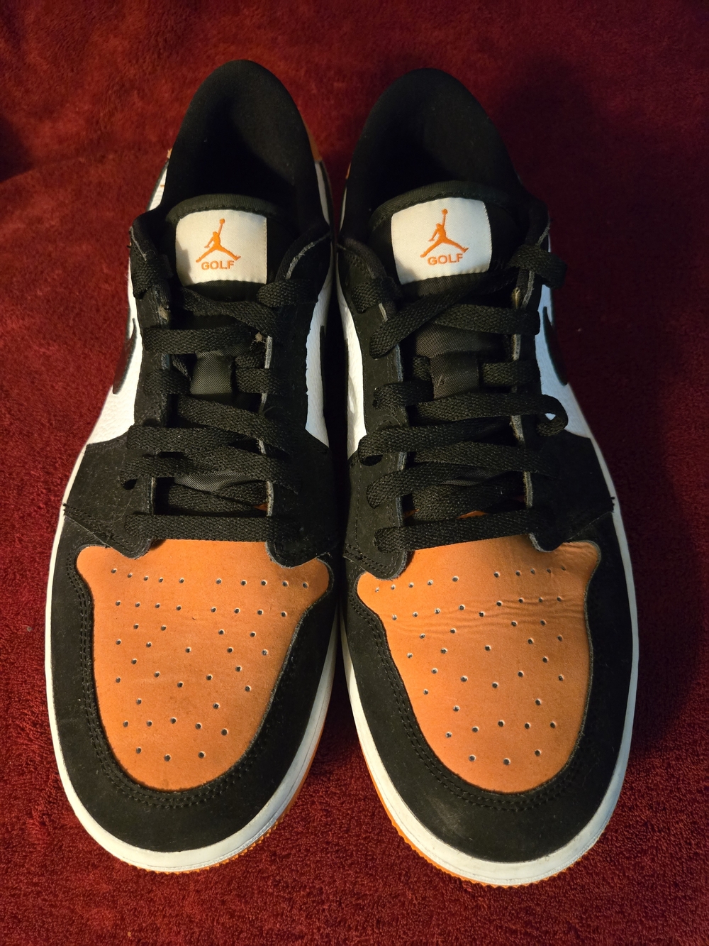Jordan Golf Sneakers - Black, White & Orange